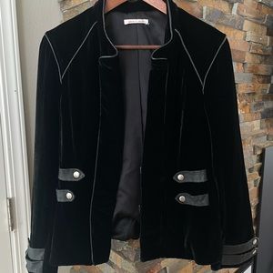 Alice + Olivia Jacket Medium Black Velvet